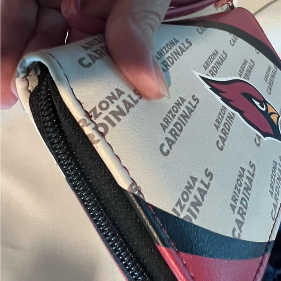 NFL Arizona Cardinals Wallet Clutch Black Red Cream NWOT - Picture 13 of 16